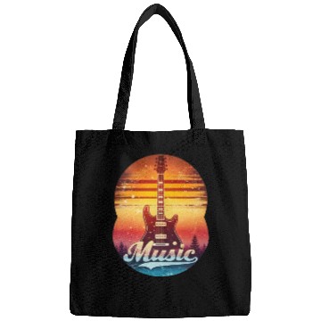 Discover Music Guitar Sunset Vintage Style Streetwear Bags