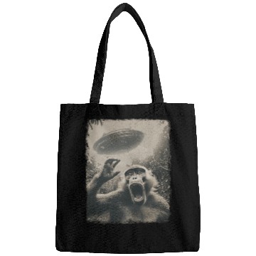 Discover Baboon Monkey UFO Alien Extraterrestrial Selfie Bags
