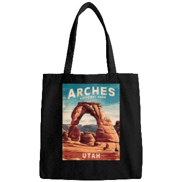 Discover Vintage Travel Arches National Park Utah Landscape Bags
