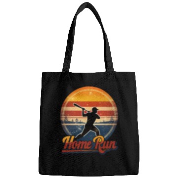 Discover Silhouette Baseball Player Home Run Streetwear Bags