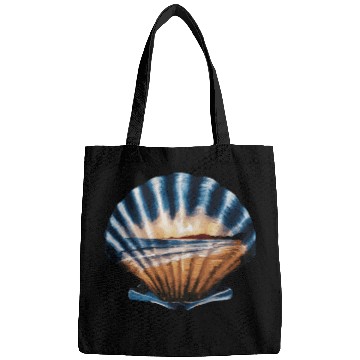 Discover Seashell Beach Scene Serene Ocean Landscape Bags
