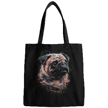 Discover Pug Drawing Abstract Animal Illustration with Bags