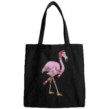 Discover Flamingo Christmas Candy cane Bags