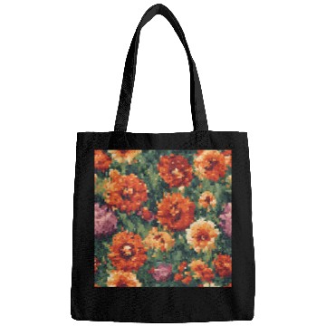 Discover Retro Pixel Floral Design Bags