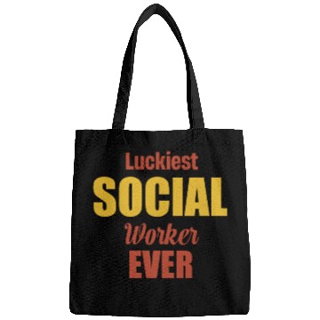 Discover Luckiest Social Worker Ever Funny Psychology Bags