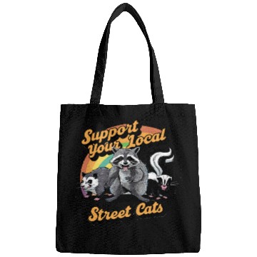 Discover Support Your Local Street Cats Raccoon Bags
