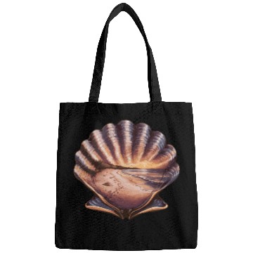 Discover Seashell Beach Scene Serene Ocean Landscape Bags