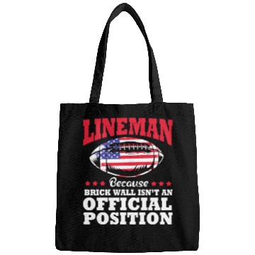 Discover 4th Of July US Flag Football Lineman Brick Wall Bags