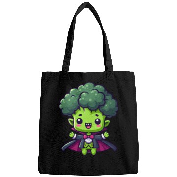 Discover Cute Halloween Broccoli Vampire Cartoon Green Bags