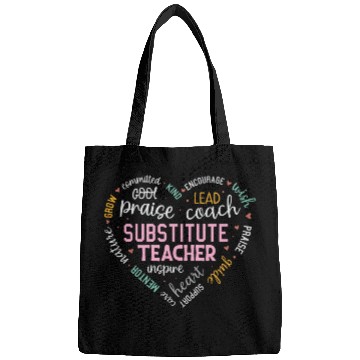 Discover Substitute Teacher Heart Grow Leader Mentor Bags