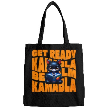 Discover Regal Cat Kamabala Reading Orange Book Cartoon Bags