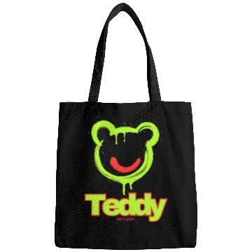 Discover Neon Drip Teddy Bear Illustration Bags