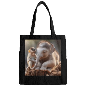 Discover Cute Monkey and Elephant. Bags