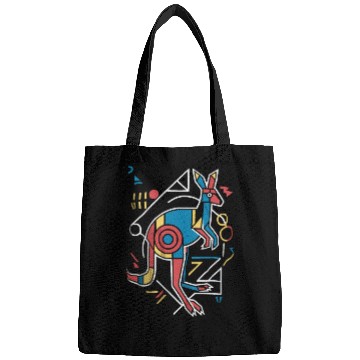 Discover Geometric Kangaroo Art Colorful Abstract Bags