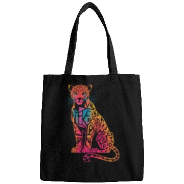 Discover Colorful Geometric Jaguar Artwork for Bold Bags