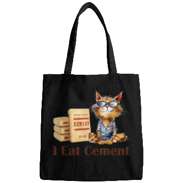Discover I eat cement cursed cat funny oddly specific meme Bags