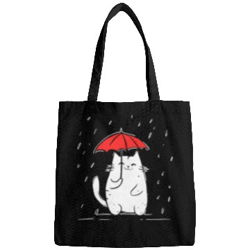 Discover Red Umbrella Cat Rainy Day Cat Bags