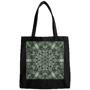 Discover watercolor green white black mandala Bags