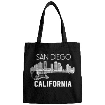 Discover San Diego Skyline Music California Souvenir Bags