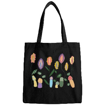 Discover Flower Meadow with Mushrooms. Body Positivity. Bags