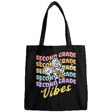 Discover Second 2nd Grade Vibes Teacher Coquette Bow Dalmat Bags
