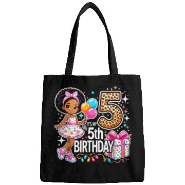 Discover Its My 5th Birthday African American Black Girl 5 Bags