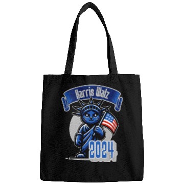 Discover Cat Lady Harris Walz Statue of Liberty 2024 Bags