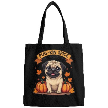 Discover PUG-KIN SPICE PUG LOVERS HALLOWEEN PUMPKIN Bags
