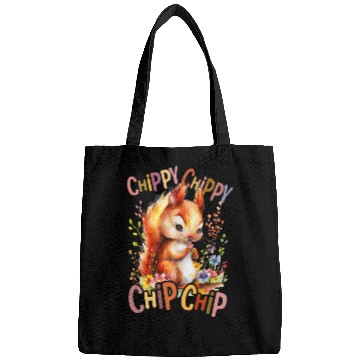Discover squirrel with flowers cute chipmunk squirrels chip Bags