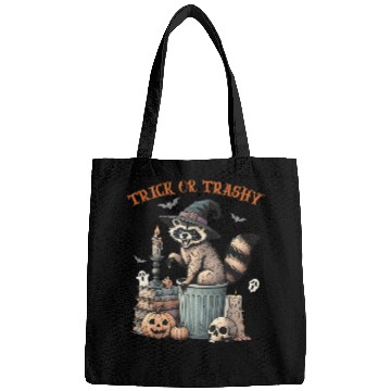 Discover Trick Or Trashy Funny Raccon Halloween Bags
