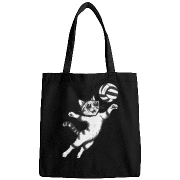 Discover Cat Wearing Sunglasses Playing Volleyball Bags