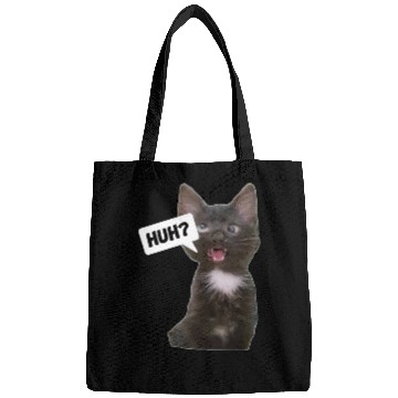 Discover Funny Cross Eyed Cat Meme Huh Funny Cat Bags