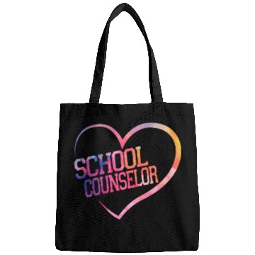 Discover School Counselor Heart Watercolor Bags