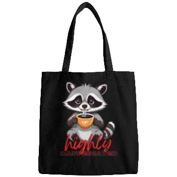 Discover Adorable Raccoon with Coffee - Highly Caffeinated Bags