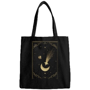 Discover Crescent Moon With Shooting Star Tarot Card Bags