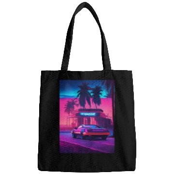 Discover Retro Synthwave Night Drive Bags
