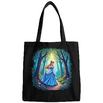 Discover Graceful girl walking in forest Bags