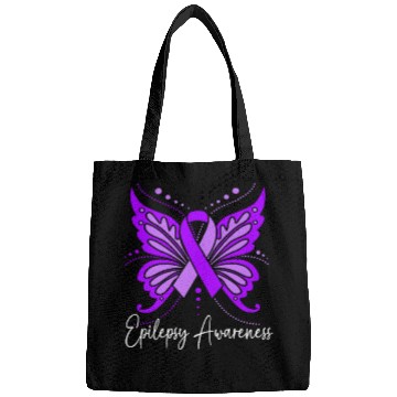 Discover Epilepsy Warrior Purple Ribbon Butterfly Epilepsy Bags