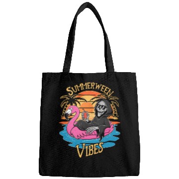 Discover Summerween Vibes Skeleton Flamingo Spooky Bags
