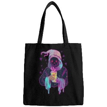 Discover Funny Little Ghost Drinking Just Waiting for Hallo Bags