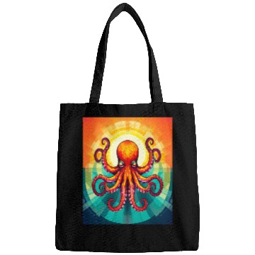 Discover Octopus Vibrant Geometric Deco Style Bags