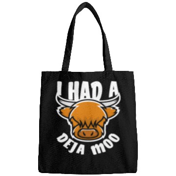 Discover Highland Cow Deja Moo Funny Saying Bags
