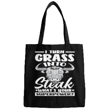 Discover I Turn Grass Into Steak Superpower Highland Bags