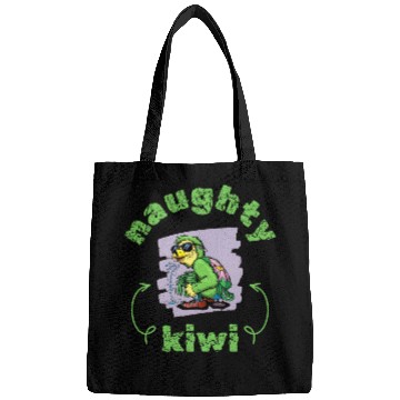 Discover Funny naughty green kiwi bird Bags