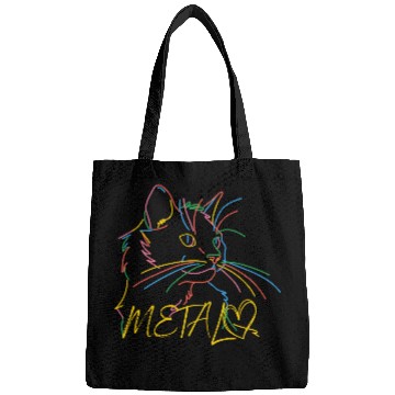 Discover Neon Cat loves Metal Bags