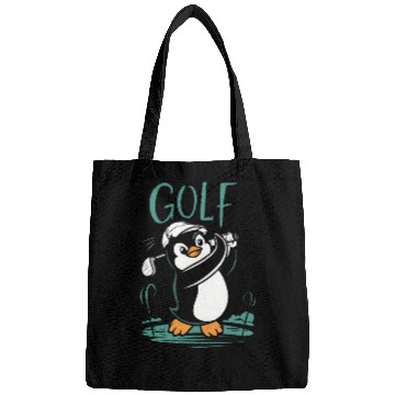 Discover Cute Penguin Golf Swing Fun Golfing Bags