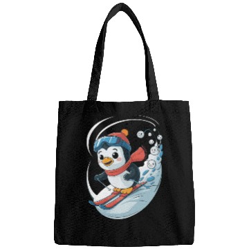 Discover Penguin Ski Adventure with Smiling Snowflakes Bags