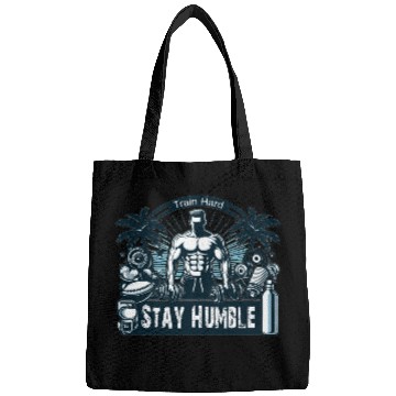 Discover train hard stay humble Bags