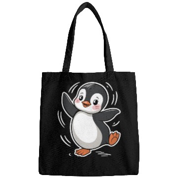 Discover Happy Dancing Penguin Cartoon Design Bags