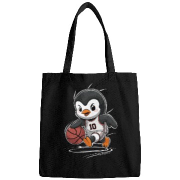 Discover Penguin Basketball Player Number 10 Dribbling Bags